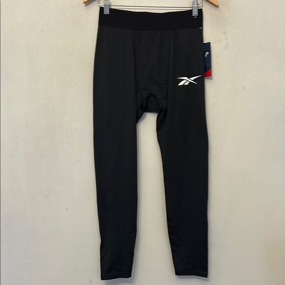 Reebok black compression pants Size M New - Picture 1 of 10